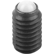 KIPP Ball-End Thrust Screw Without Head, Form:D Ball Plastic, M04, Carbon Steel, Comp:Polyacetal K0383.3046